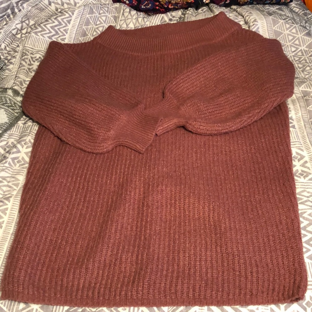 Off the shoulder mauve sweater dress